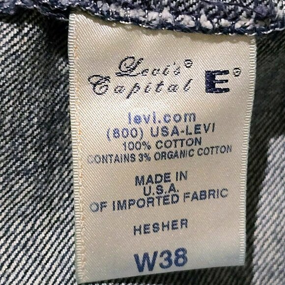 LEVI’S Capital E Hesher Blue Jeans Men’s size 39x33 (tag 38) USA - Picture 15 of 16